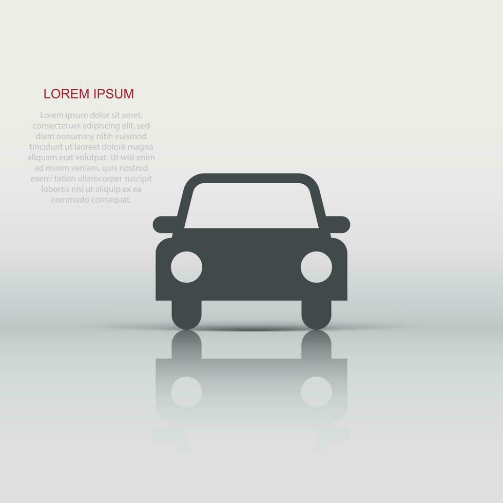 Car icon in flat style. Automobile car vector illustration on white isolated background. Auto business concept.