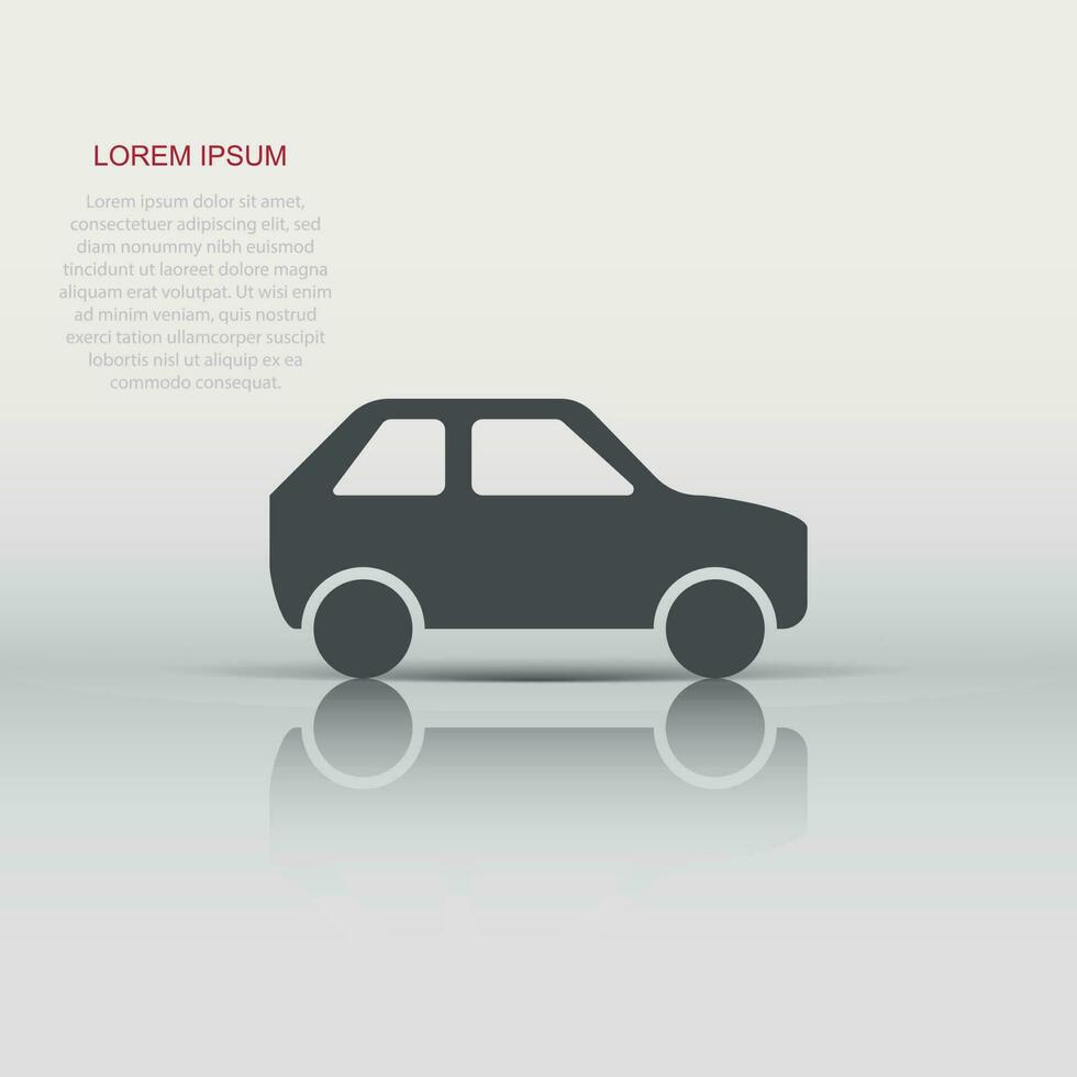 Car icon in flat style. Automobile car vector illustration on white isolated background. Auto business concept.