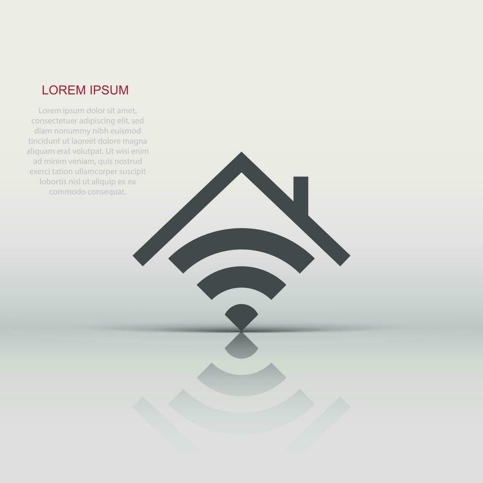 Smart home icon in flat style. House control vector illustration on white isolated background. Smart home business concept.