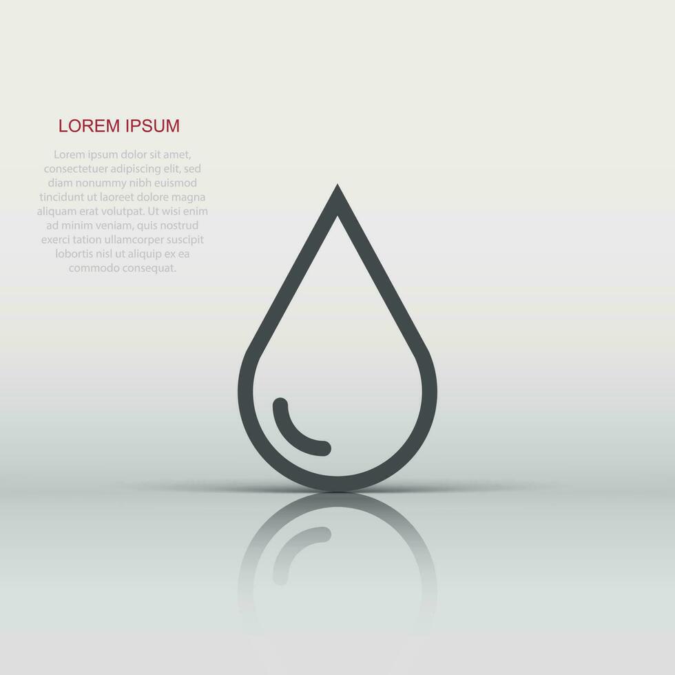 Water drop icon in flat style. Raindrop vector illustration on white isolated background. Droplet water blob business concept.
