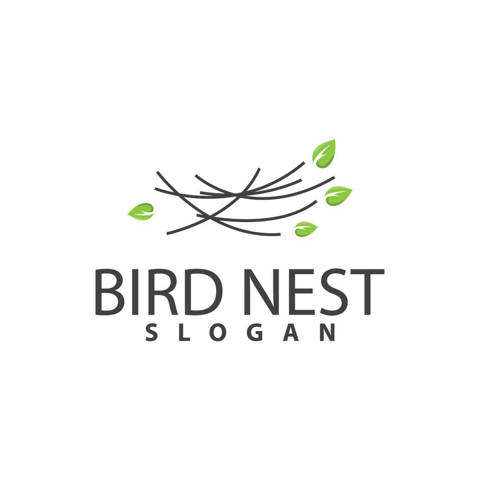 Bird Nest Logo, Bird House Shelter Vector, Modern Line Design Minimalist Style, Symbol Template Icon vector