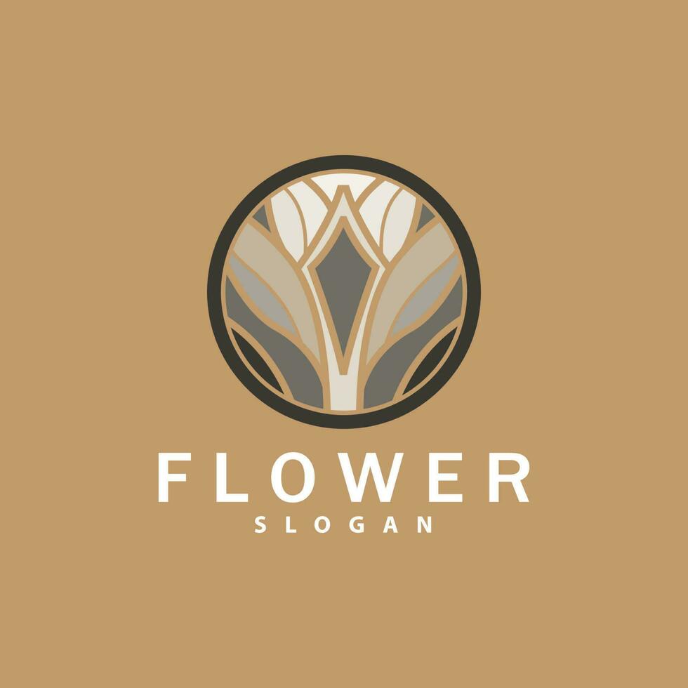 Lotus Logo, Flower Plant Vector, Minimalist Simple Line Design, Symbol Icon Template vector