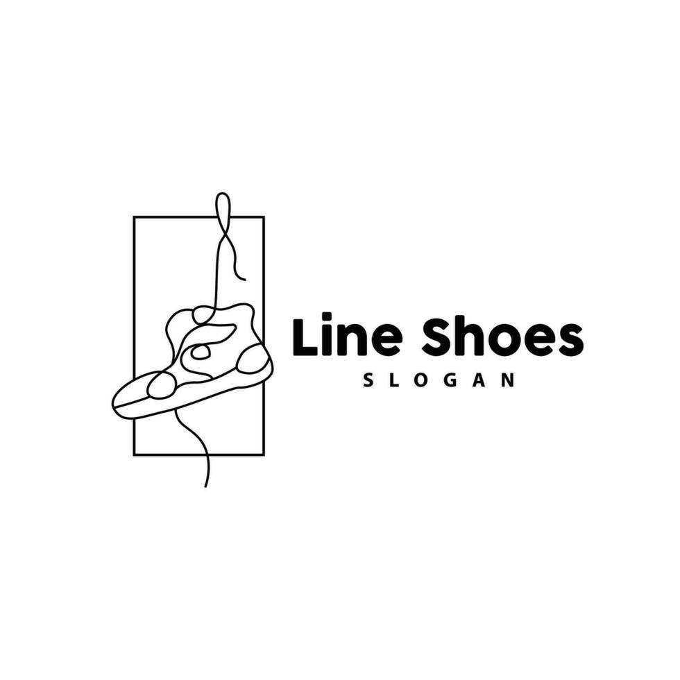 Shoes Logo, Shoes Design Simple Minimalist Line Style, Fashion Brand Vector, Icon Illustration vector