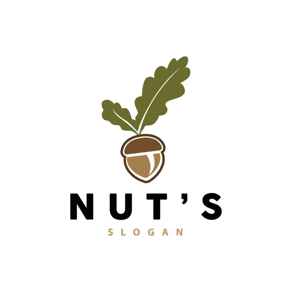 Acron Logo, Premium Design Simple Vintage Retro Style, Vector Oak Nuts Acorns, Icon Symbol Illustration Template