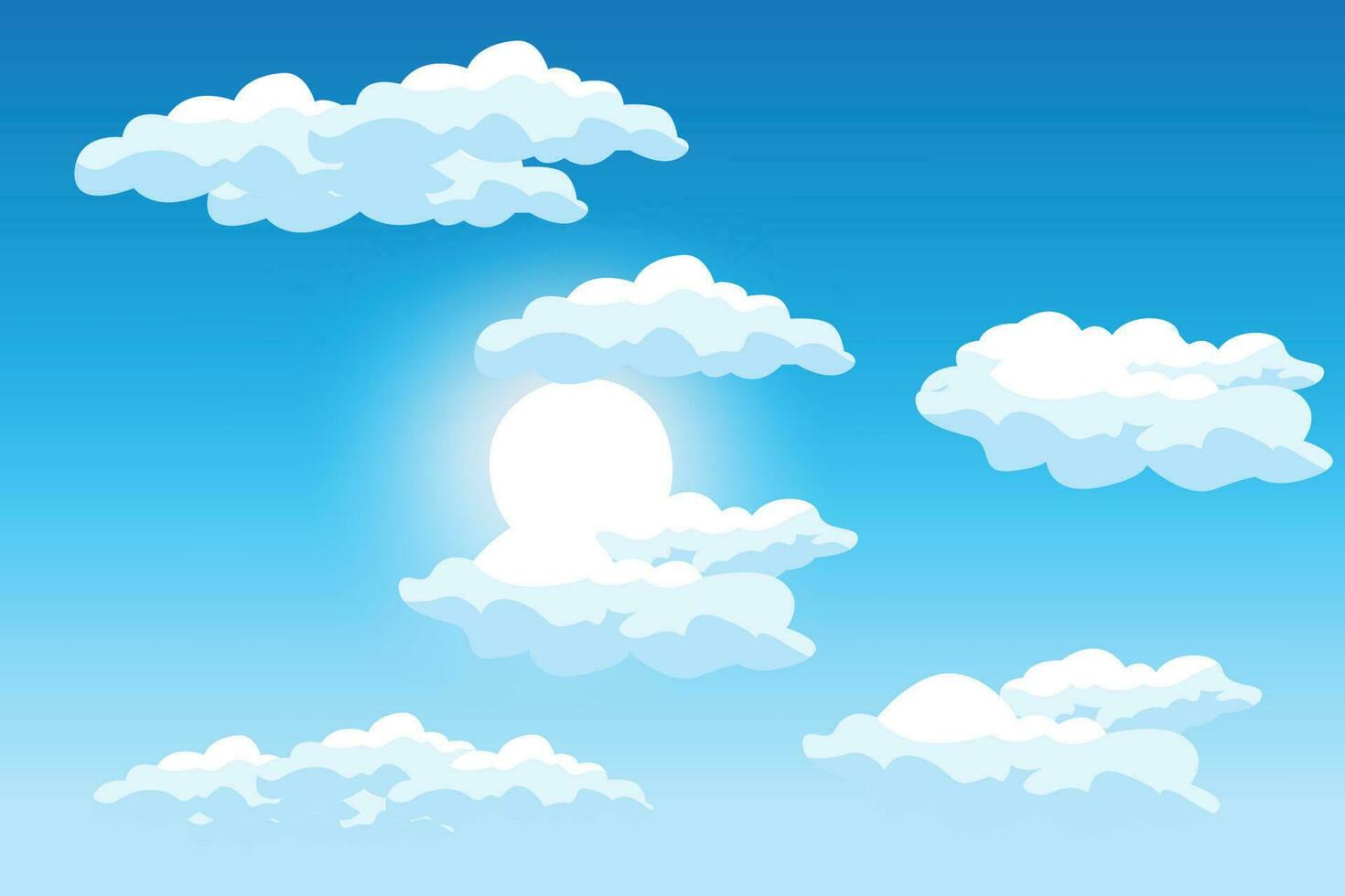 diseño de fondo de nube, ilustración de paisaje de cielo, vector de decoración, pancartas y carteles