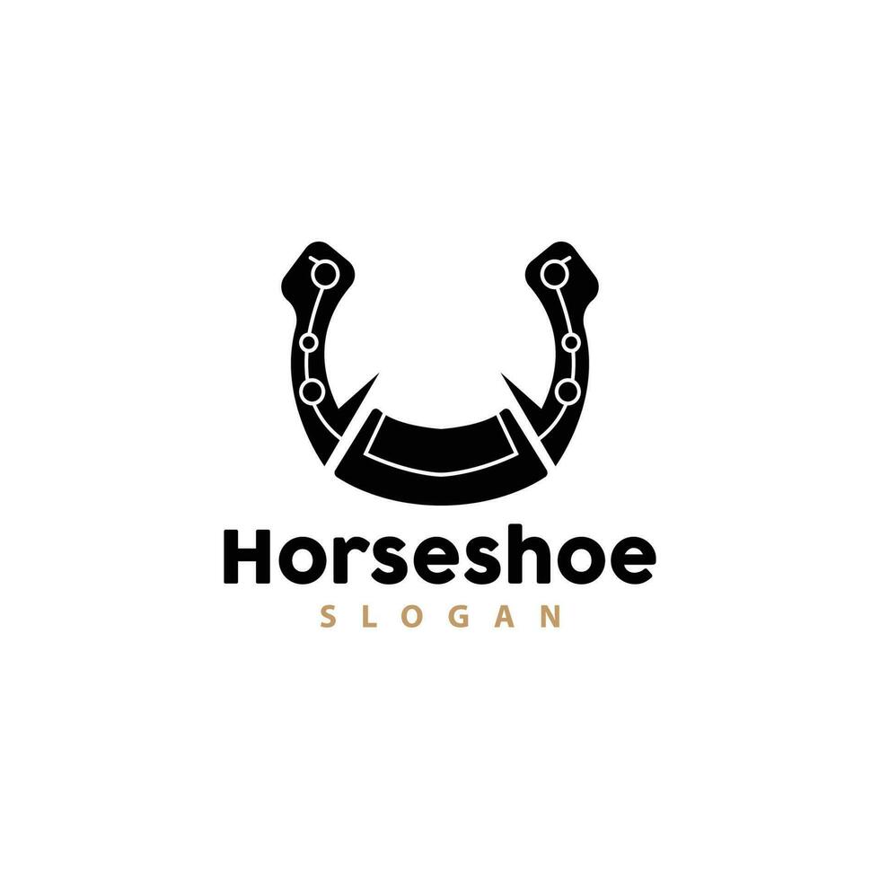 Horseshoe Logo, Horse Vector Vintage Elegant Old Retro Texsas Design, Silhouette Symbol Icon