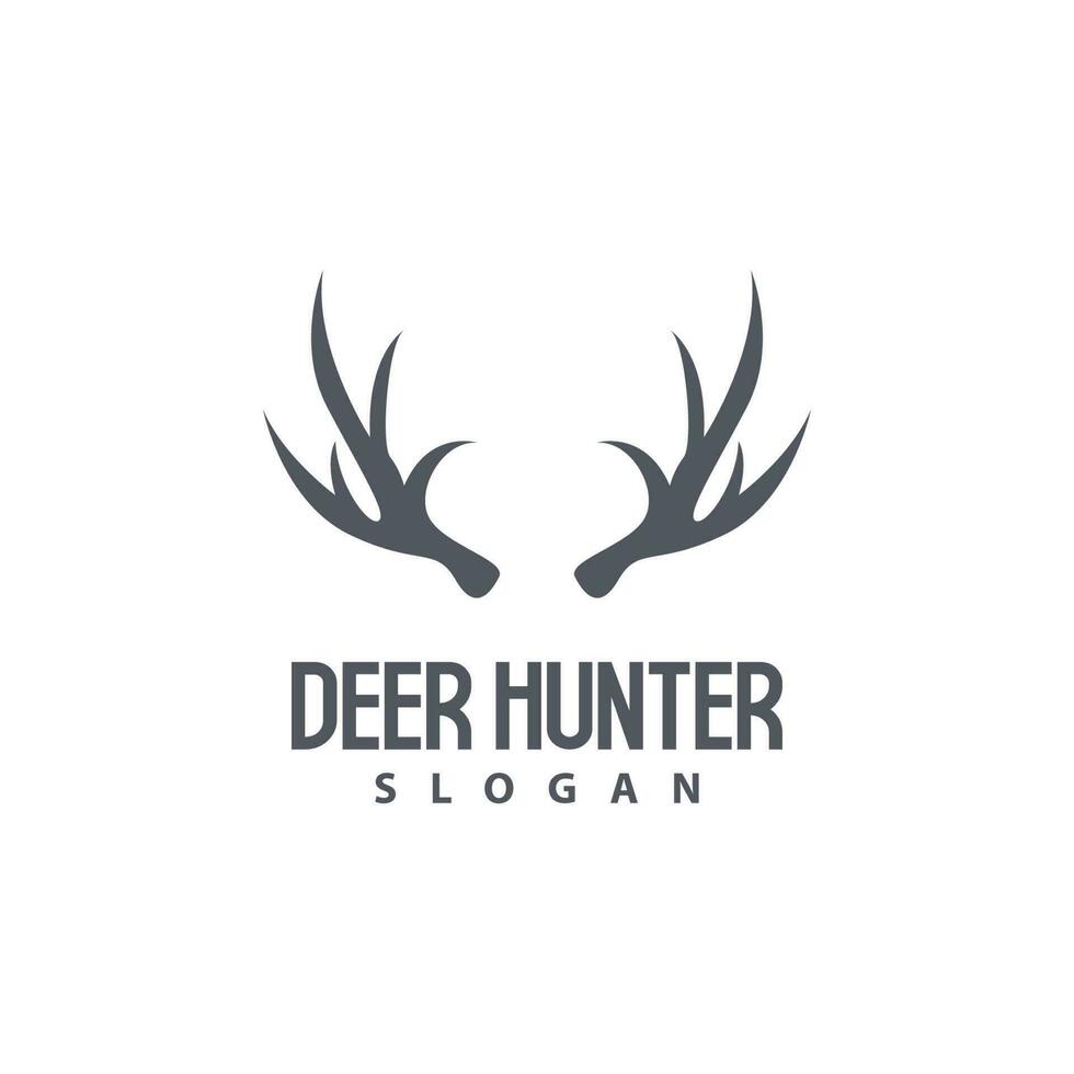 Deer Logo, Deer Hunter Vector, Forest Animal Design, Deer Antlers Retro Vintage Symbol Design Icon vector