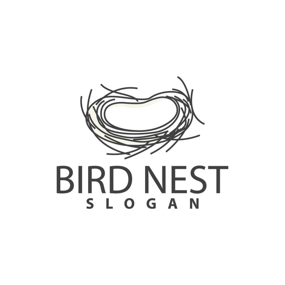 Bird Nest Logo, Bird House Shelter Vector, Modern Line Design Minimalist Style, Symbol Template Icon vector