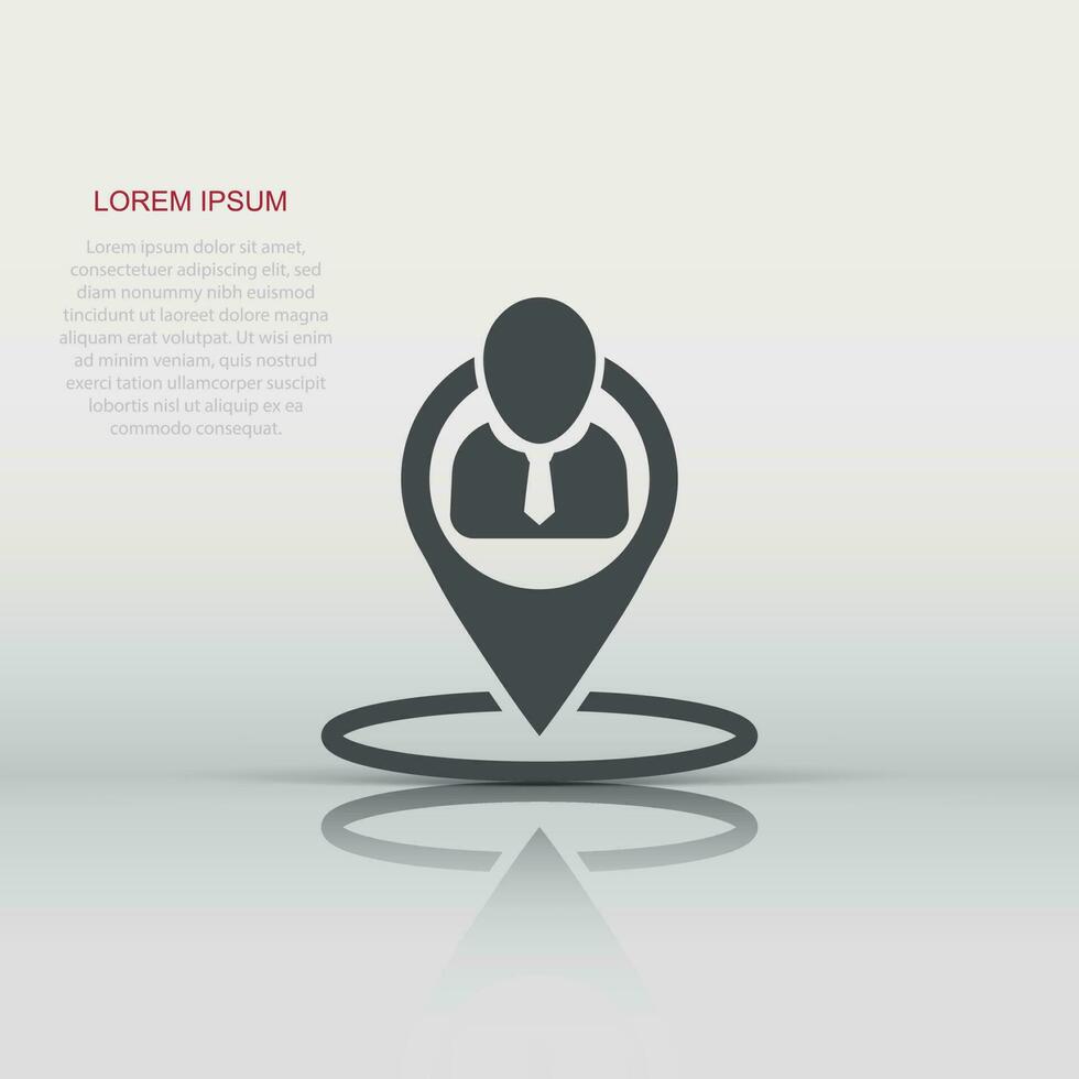 Placement icon in flat style. People pin vector illustration on white isolated background. Navigation business concept.