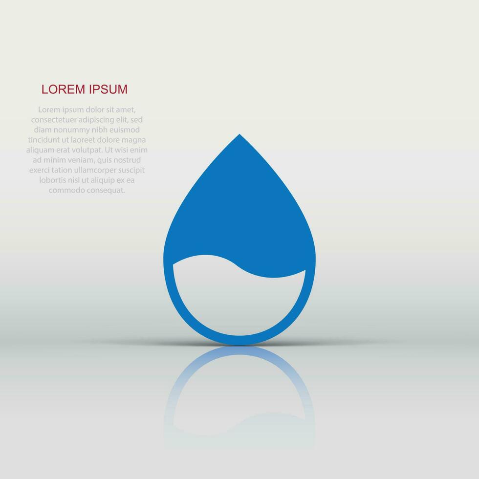 Water drop icon in flat style. Raindrop vector illustration on white isolated background. Droplet water blob business concept.