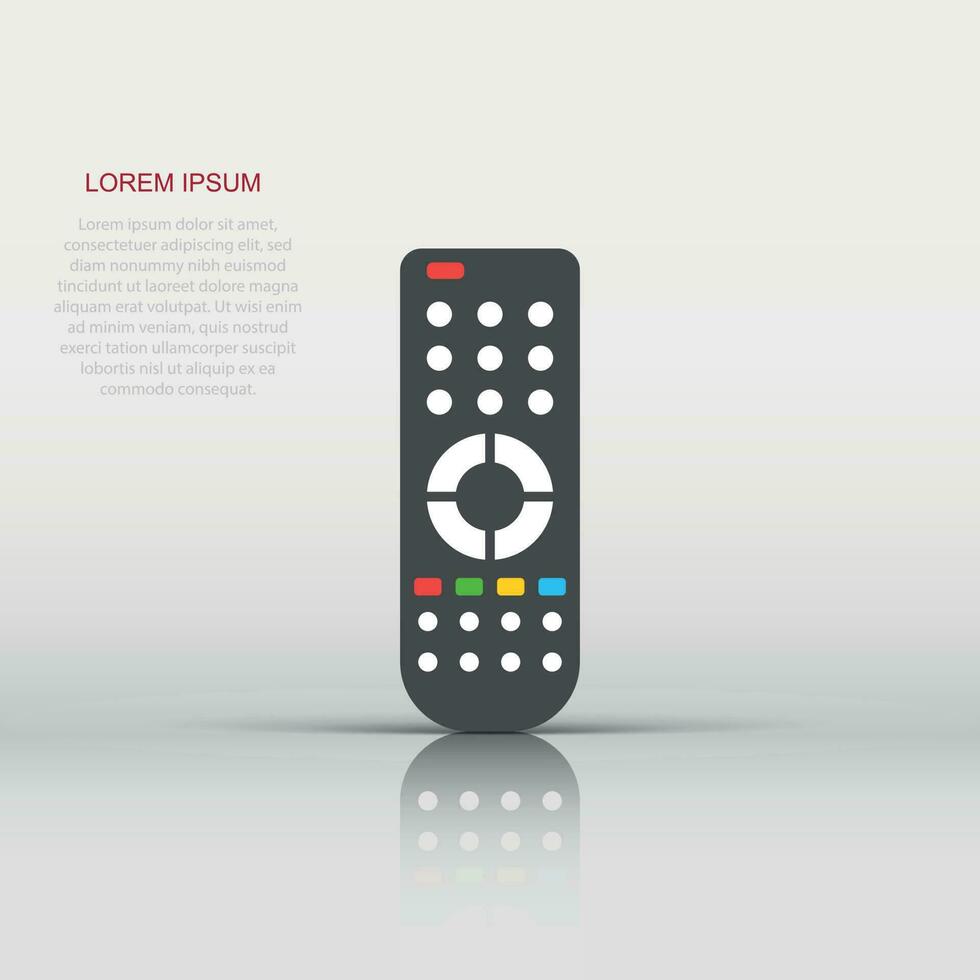 Remote control icon in flat style. Infrared controller vector illustration on white isolated background. Tv keypad business concept.