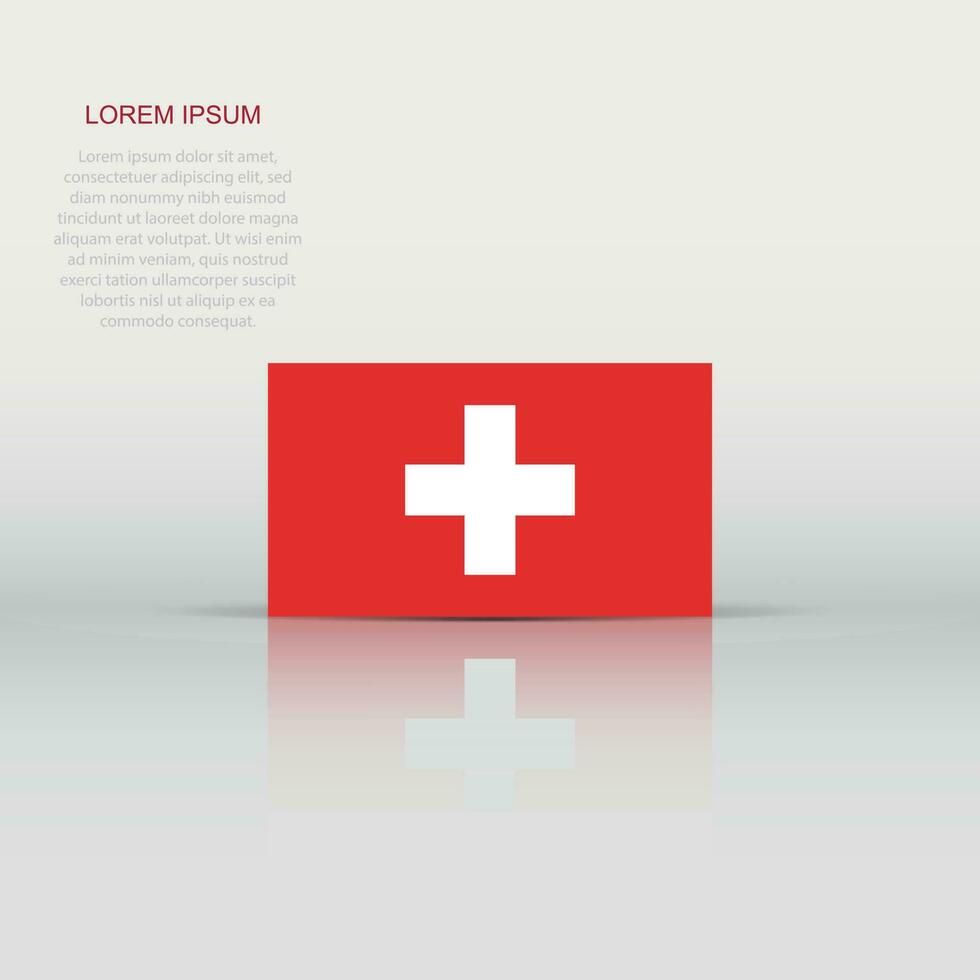 Switzerland flag icon in flat style. National sign vector illustration. Politic business concept.