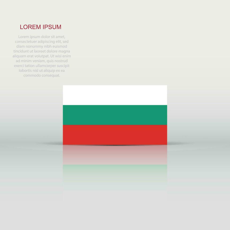 Bulgaria flag icon in flat style. National sign vector illustration. Politic business concept.