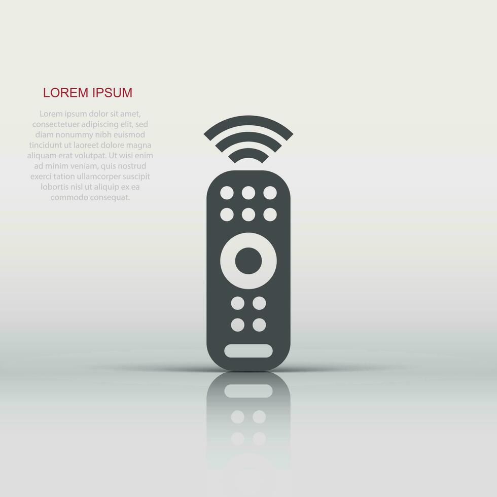 Remote control icon in flat style. Infrared controller vector illustration on white isolated background. Tv keypad business concept.