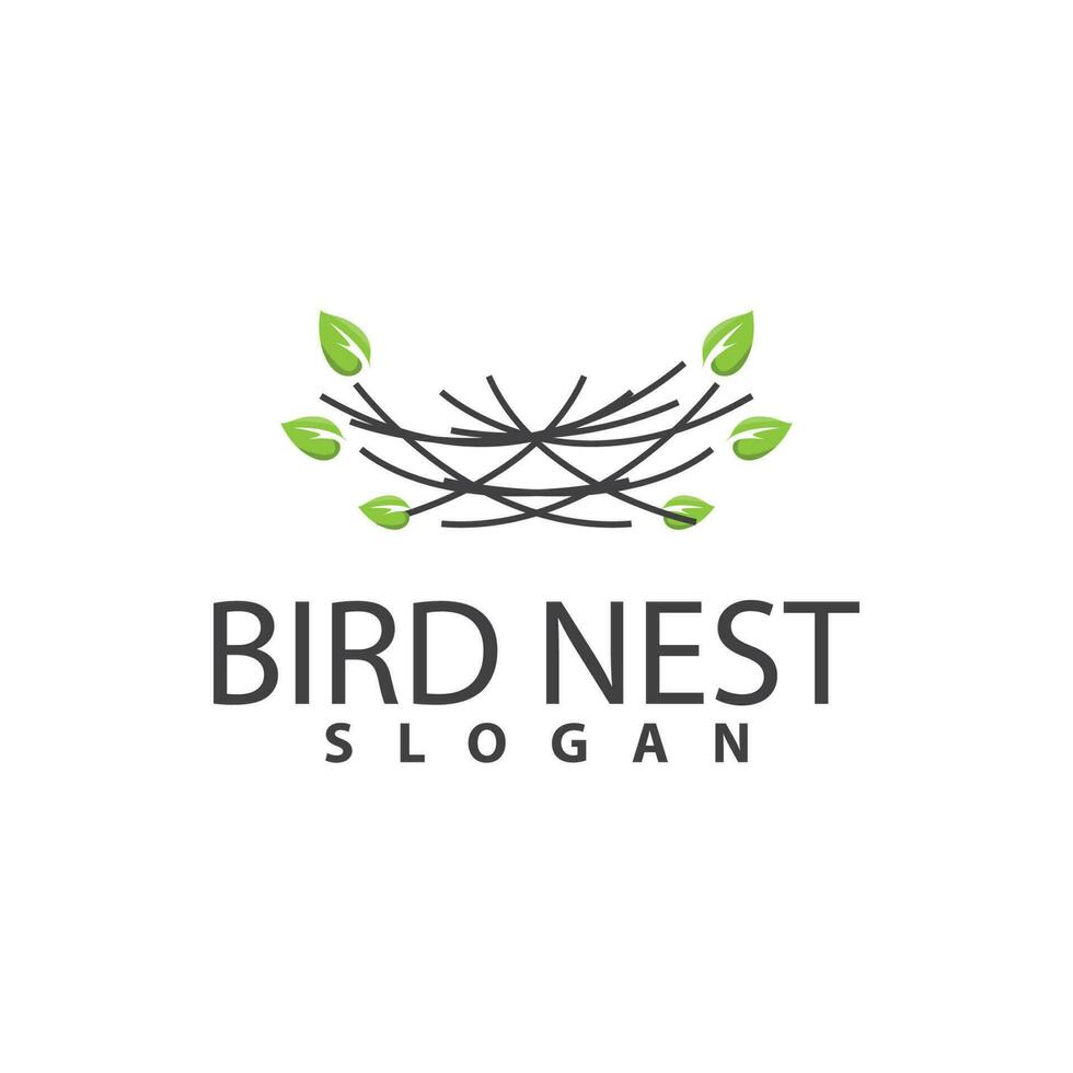 Bird Nest Logo, Bird House Shelter Vector, Modern Line Design Minimalist Style, Symbol Template Icon vector