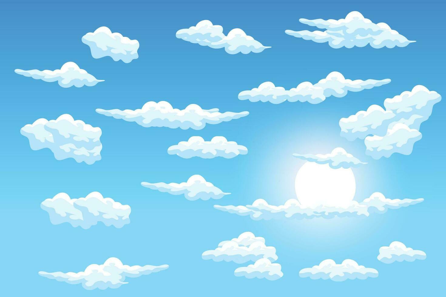 diseño de fondo de nube, ilustración de paisaje de cielo, vector de decoración, pancartas y carteles