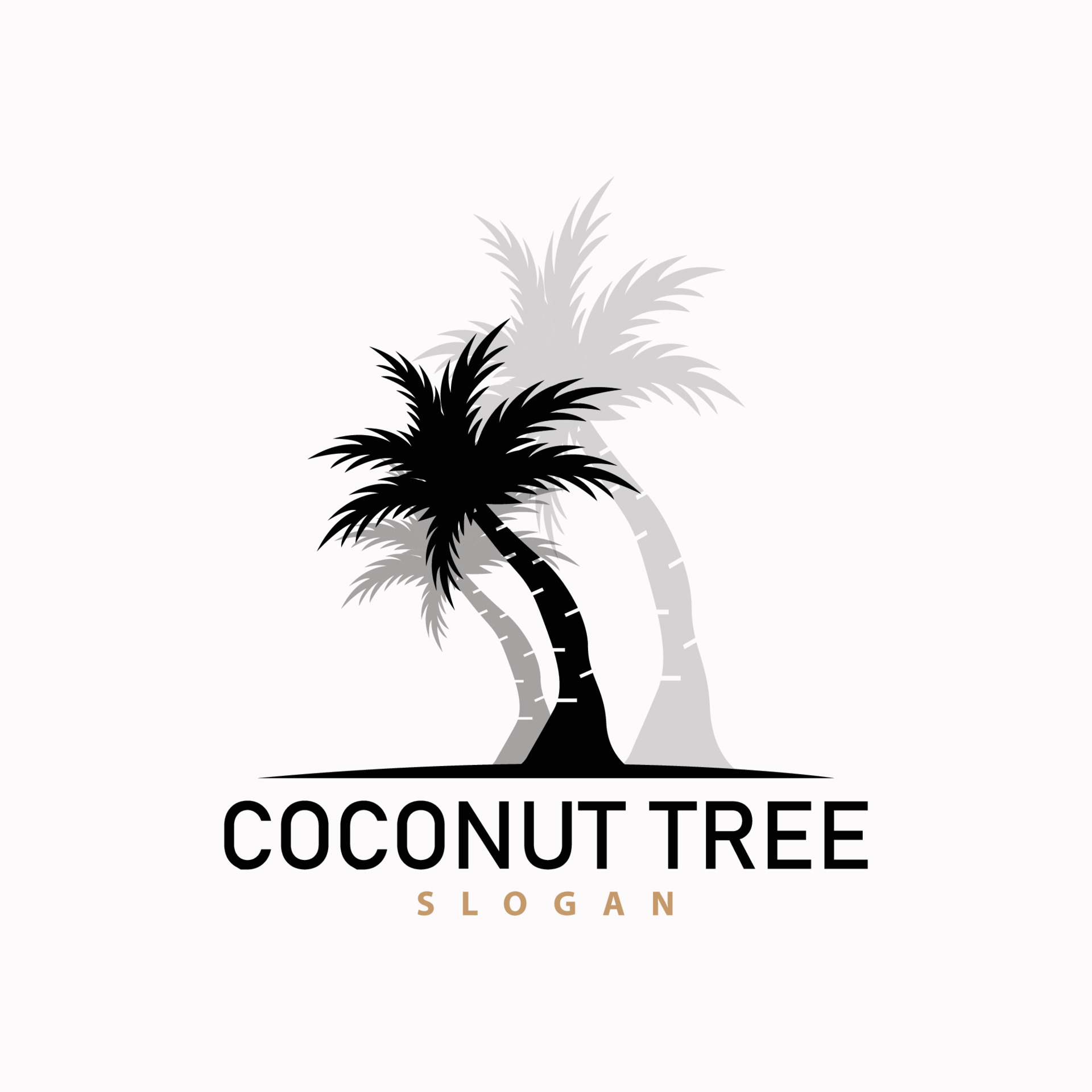 Coconut Tree Logo, Palm Tree Plant Vector, Simple Icon Silhouette ...