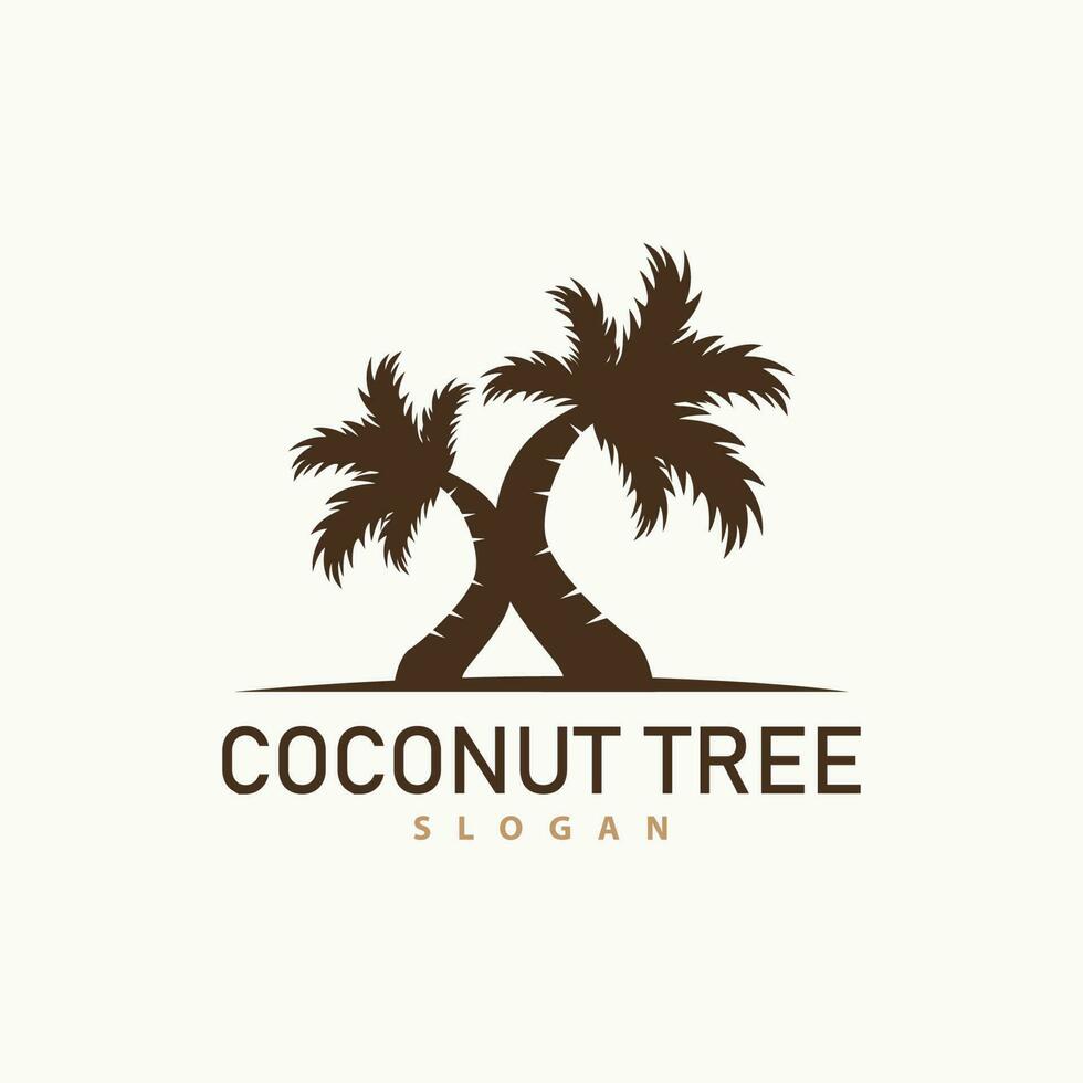 Coco árbol logo, palma árbol planta vector, sencillo icono silueta modelo diseño vector