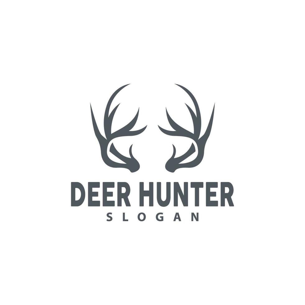 Deer Logo, Deer Hunter Vector, Forest Animal Design, Deer Antlers Retro Vintage Symbol Design Icon vector