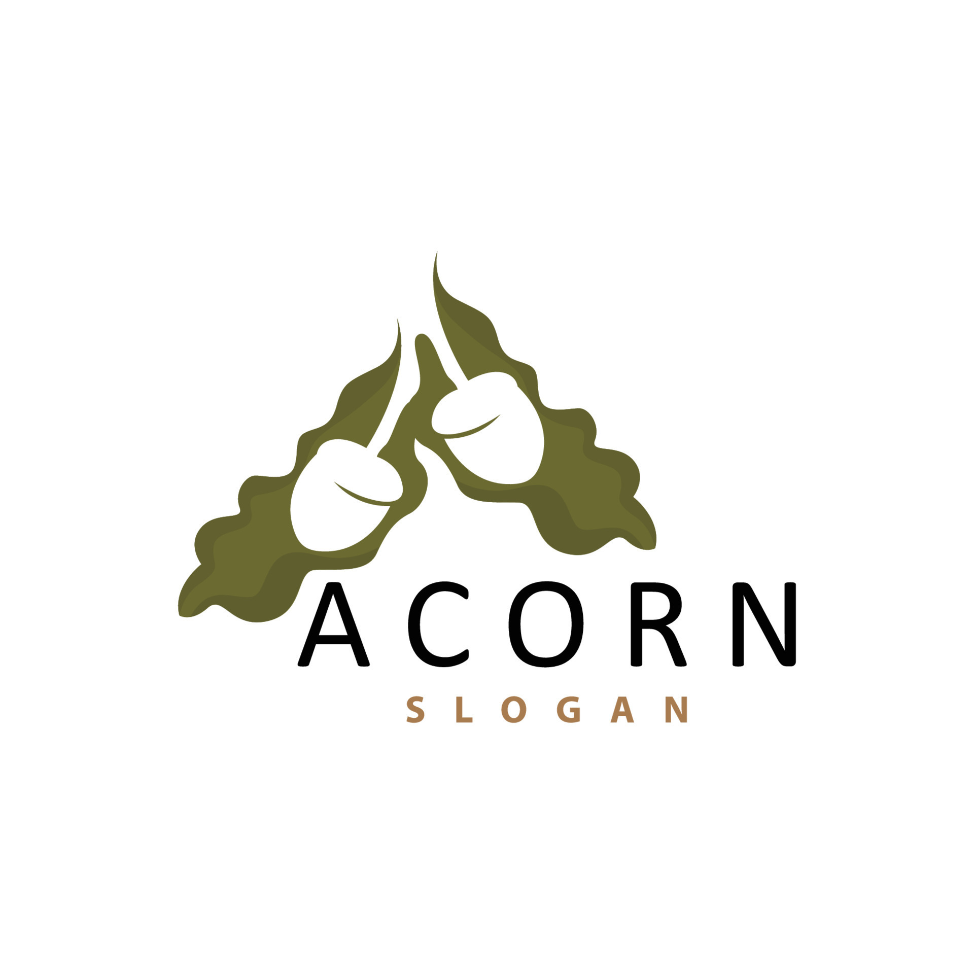 Acron Logo Premium Design Simple Vintage Retro Style Vector Oak Nuts Acron Logo Premium Design Simple Vintage Retro Style Vector Oak Nuts