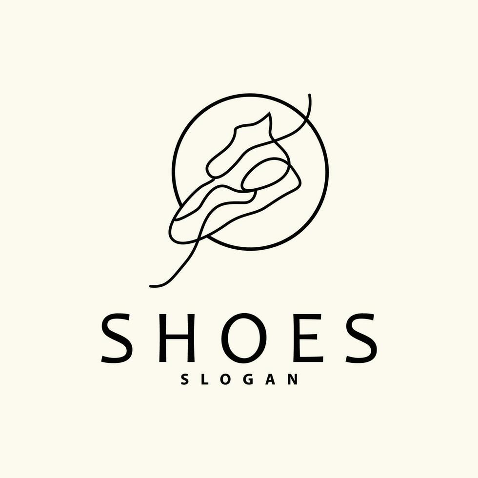 Shoes Logo, Shoes Design Simple Minimalist Line Style, Fashion Brand Vector, Icon Illustration vector