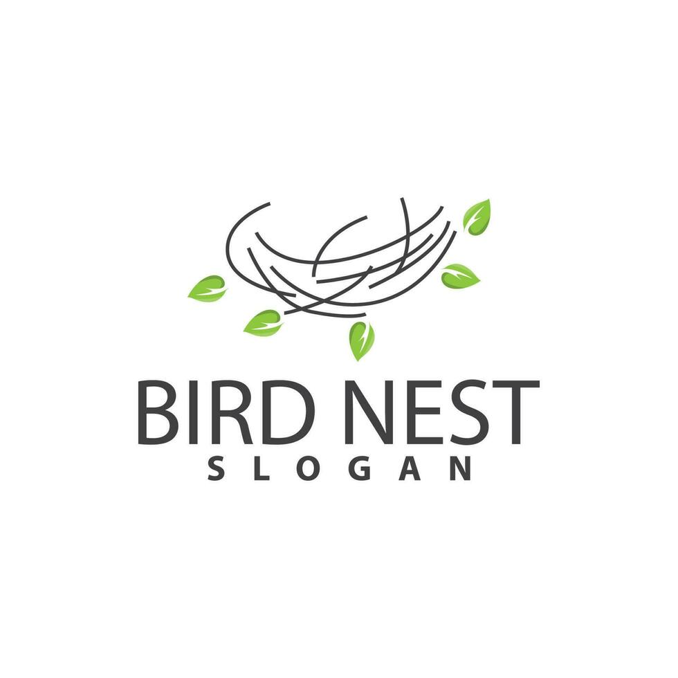 Bird Nest Logo, Bird House Shelter Vector, Modern Line Design Minimalist Style, Symbol Template Icon vector