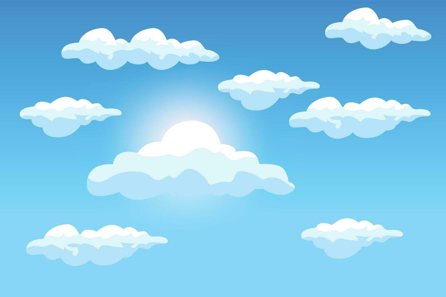 diseño de fondo de nube, ilustración de paisaje de cielo, vector de decoración, pancartas y carteles