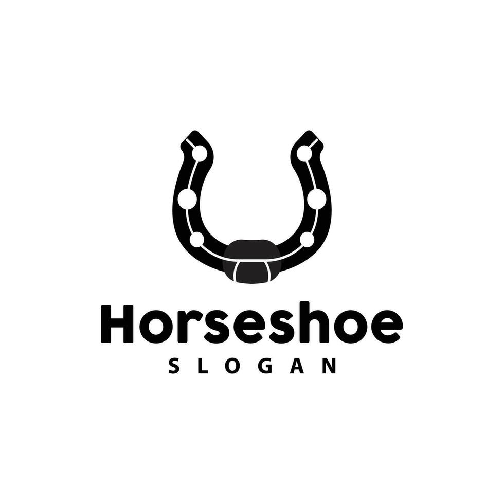 Horseshoe Logo, Horse Vector Vintage Elegant Old Retro Texsas Design, Silhouette Symbol Icon