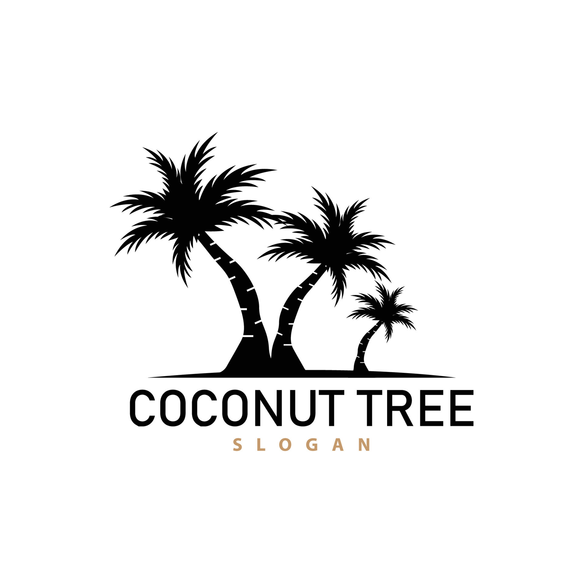 Coconut Tree Logo, Palm Tree Plant Vector, Simple Icon Silhouette ...