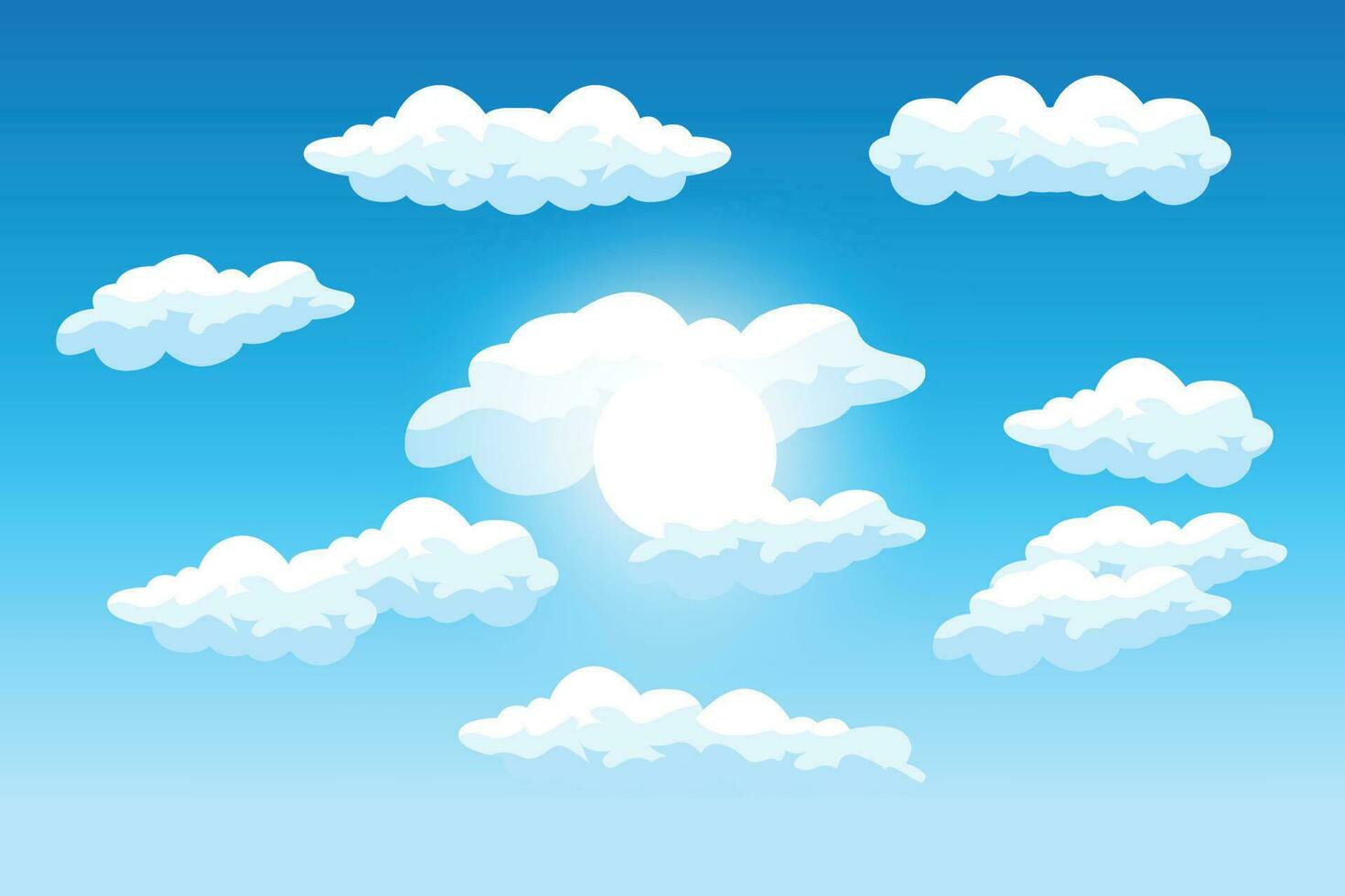 diseño de fondo de nube, ilustración de paisaje de cielo, vector de decoración, pancartas y carteles