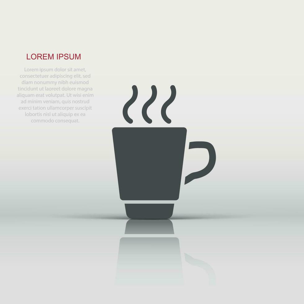 café, té taza icono en plano estilo. café jarra vector ilustración en blanco aislado antecedentes. bebida negocio concepto.