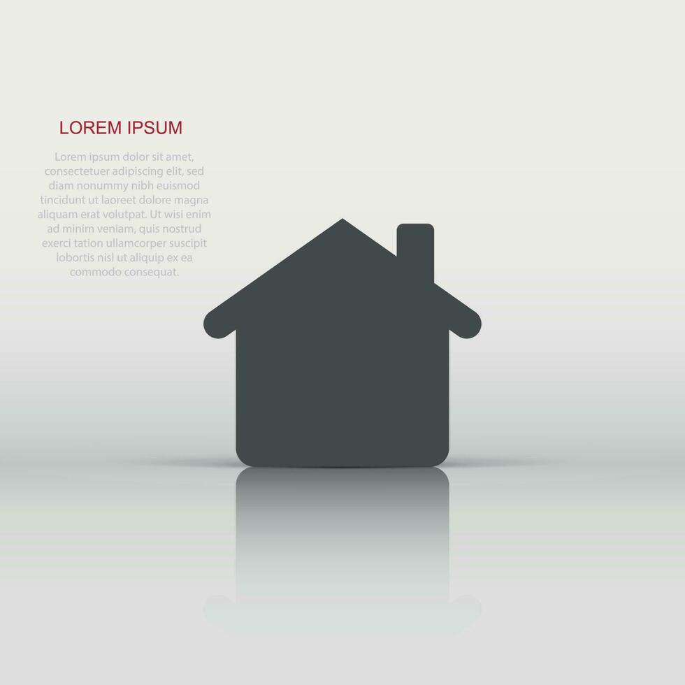 House building icon in flat style. Home apartment vector illustration on white isolated background. House dwelling business concept.