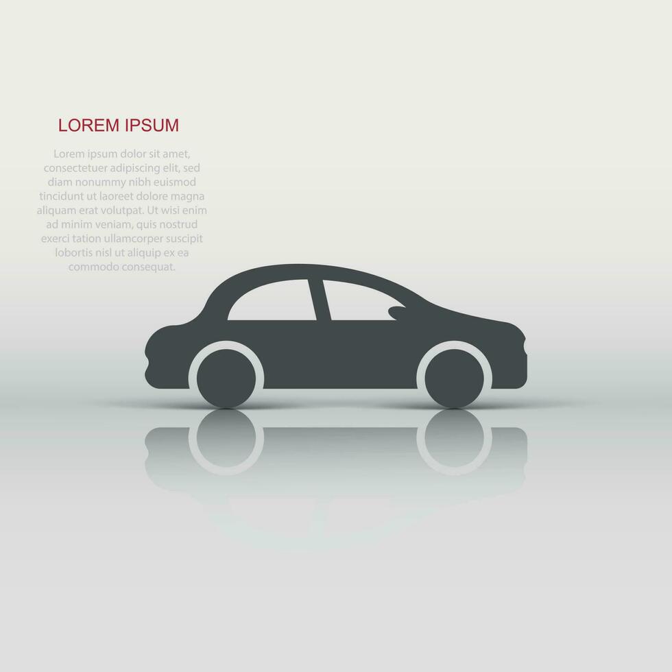 Car icon in flat style. Automobile car vector illustration on white isolated background. Auto business concept.