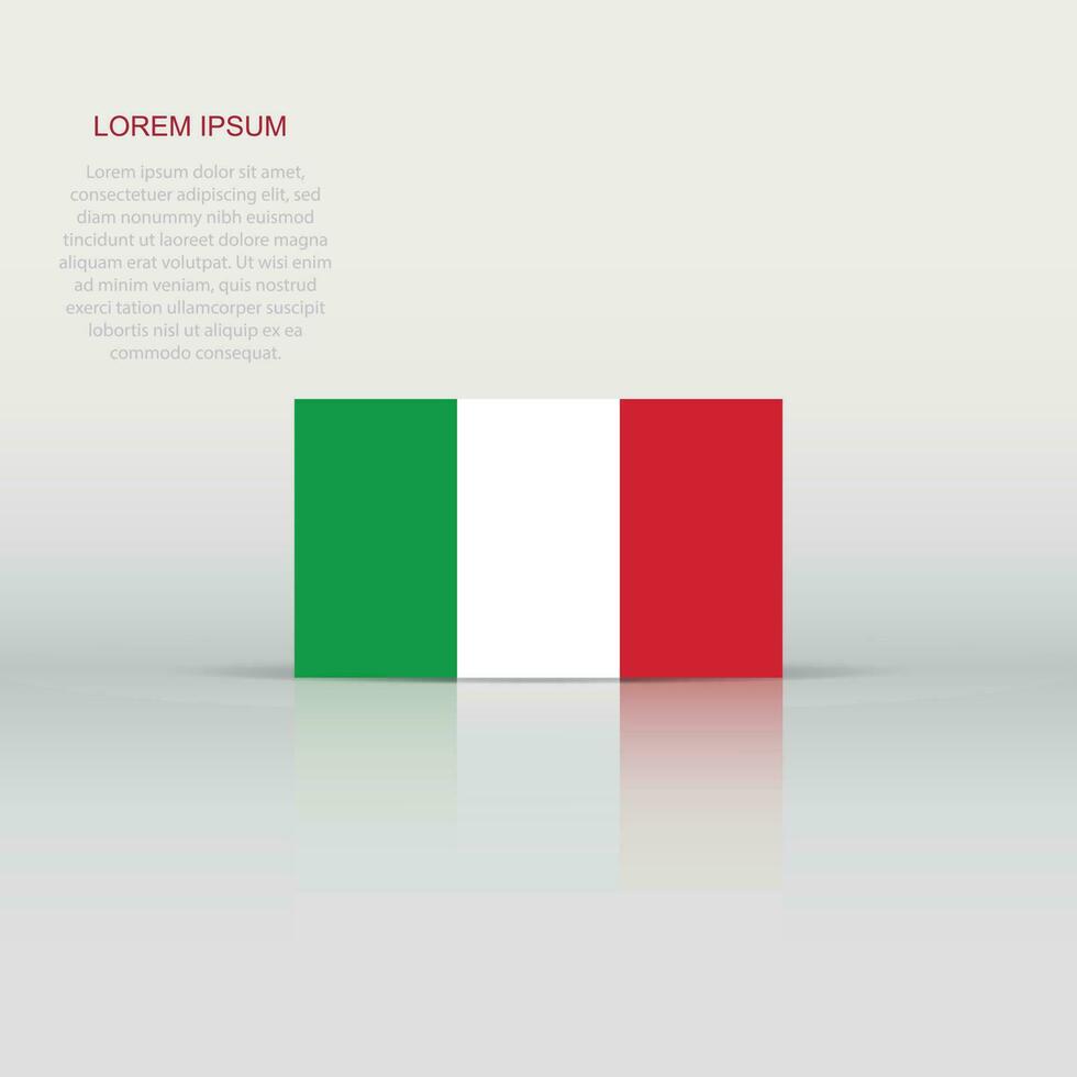 Italy flag icon in flat style. National sign vector illustration. Politic business concept.