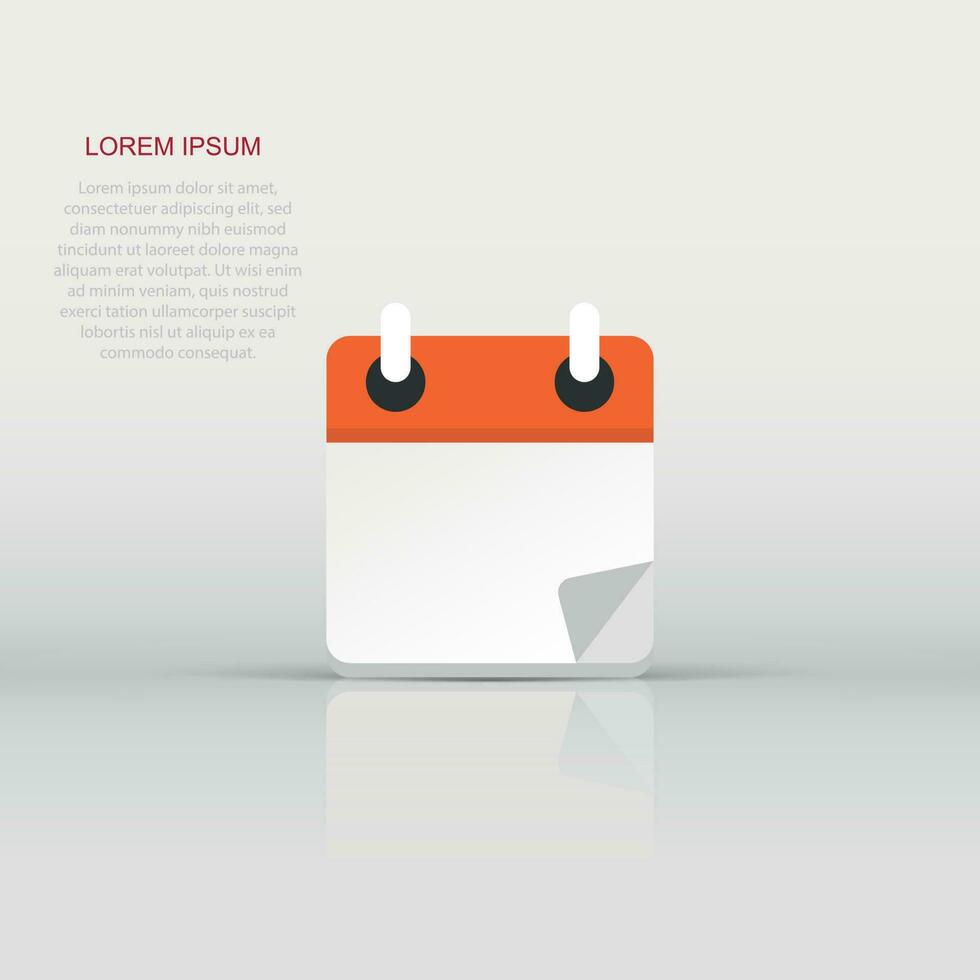 Calendar organizer icon in flat style. Appointment event vector illustration on white isolated background. Month deadline business concept.