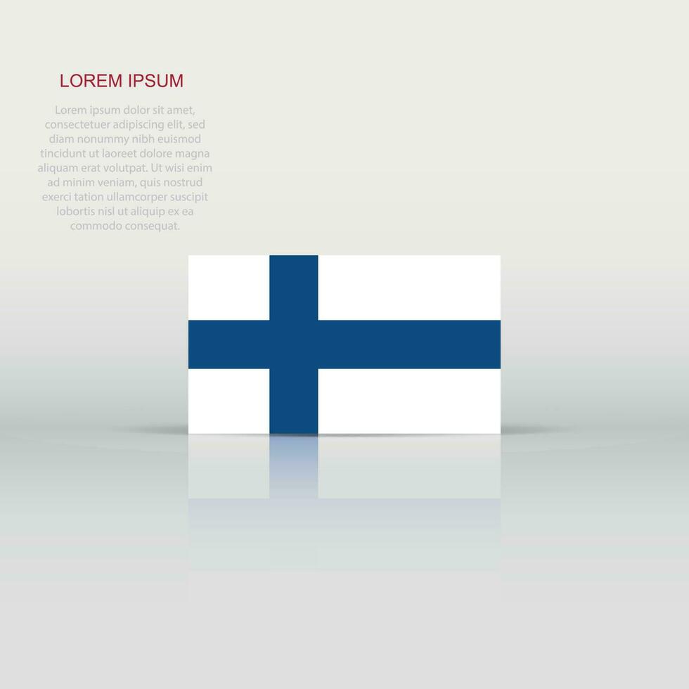 Finland flag icon in flat style. National sign vector illustration. Politic business concept.