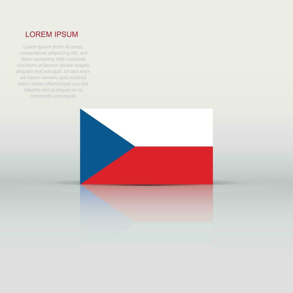 Czech republic flag icon in flat style. National sign vector illustration. Politic business concept.