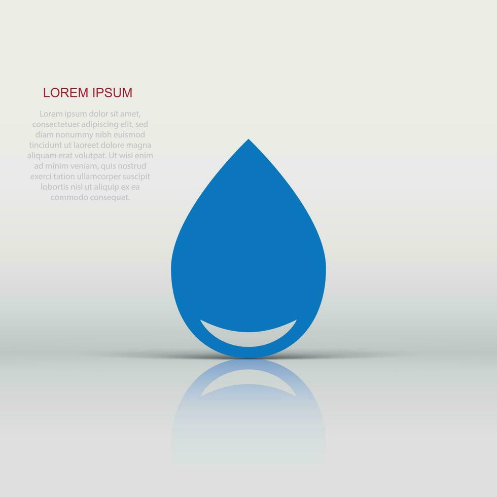 Water drop icon in flat style. Raindrop vector illustration on white isolated background. Droplet water blob business concept.