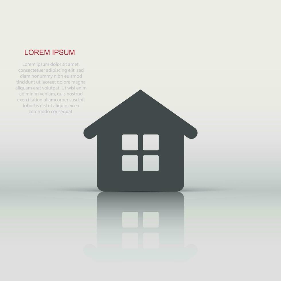 House building icon in flat style. Home apartment vector illustration on white isolated background. House dwelling business concept.