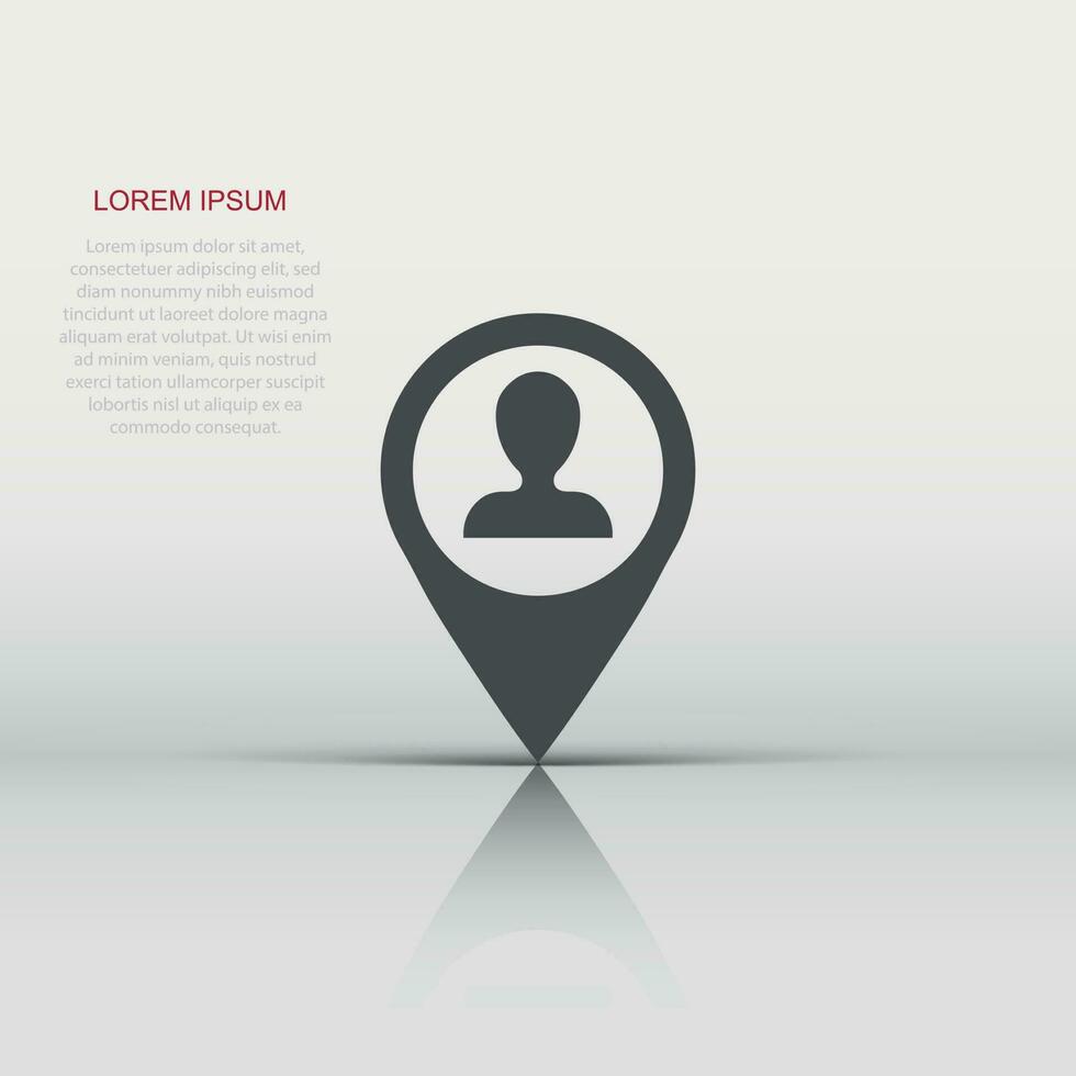 Placement icon in flat style. People pin vector illustration on white isolated background. Navigation business concept.