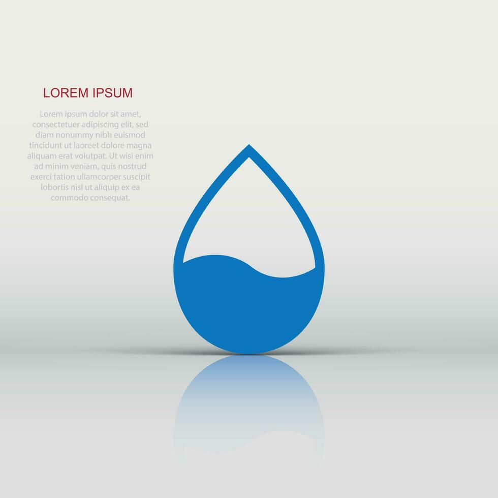 Water drop icon in flat style. Raindrop vector illustration on white isolated background. Droplet water blob business concept.