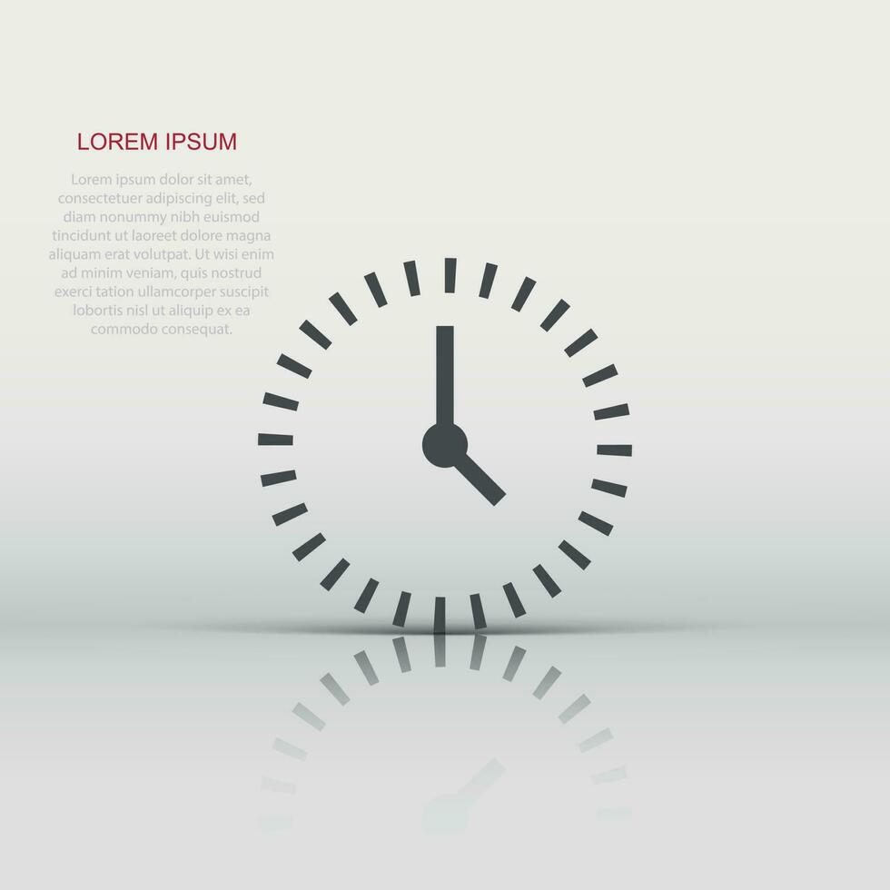 Clock countdown icon in flat style. Time chronometer vector illustration on white isolated background. Clock business concept.