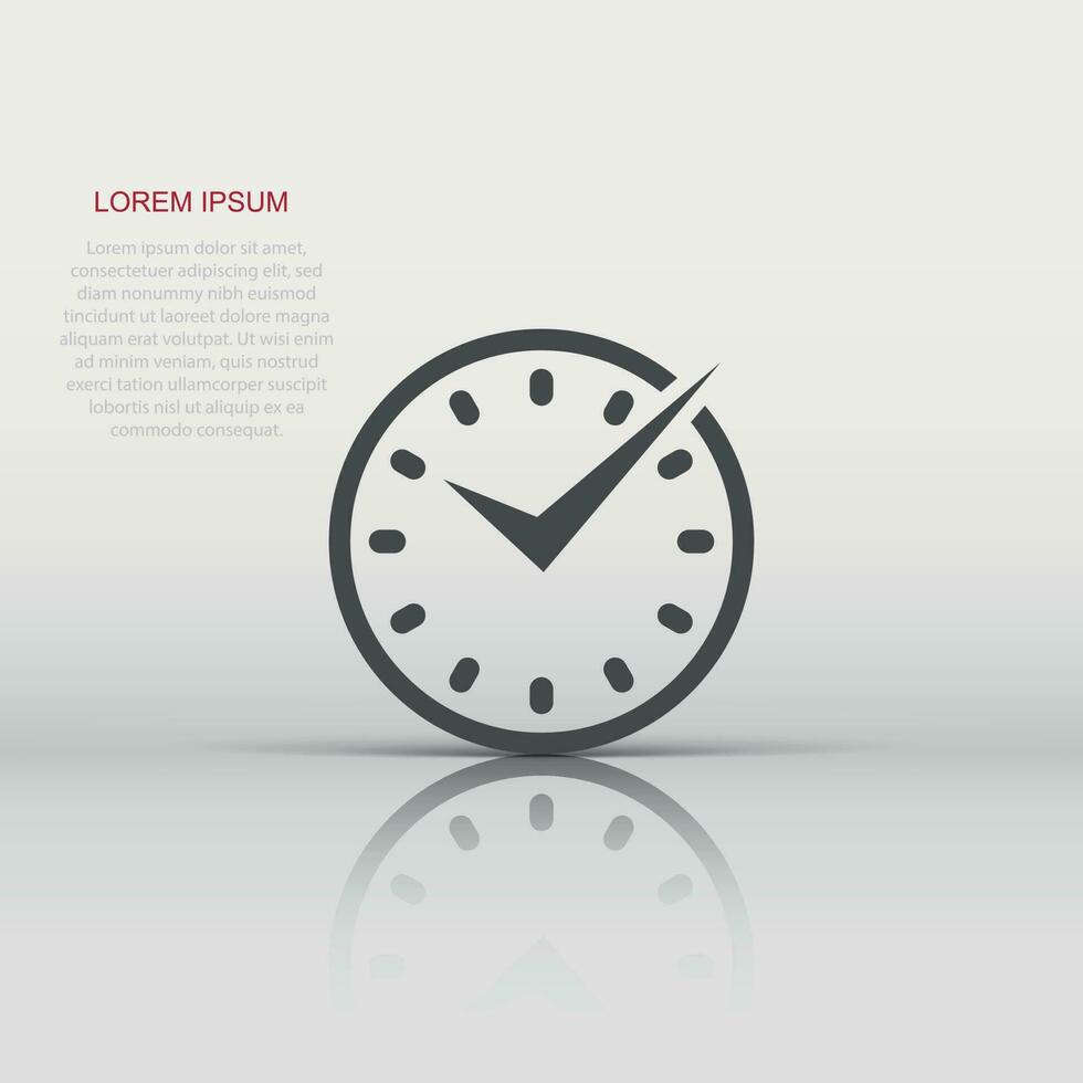 real hora icono en plano estilo. reloj vector ilustración en blanco aislado antecedentes. reloj negocio concepto.