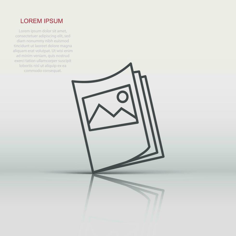 Flyer leaflet icon in flat style. Brochure sheet vector illustration on white isolated background. Booklet flyer business concept.