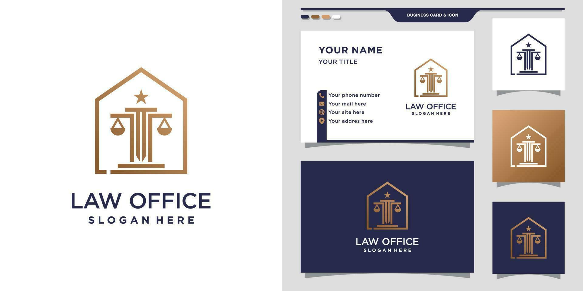 Lawyer logo idea with creative element concept style vector