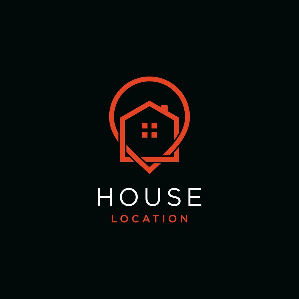 House logo vector design illustration with modern pin concept