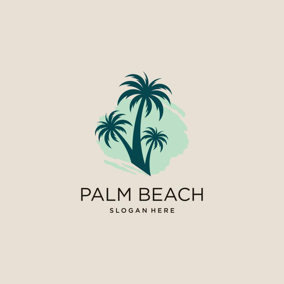 Palm tree logo design vector icon with modern idea