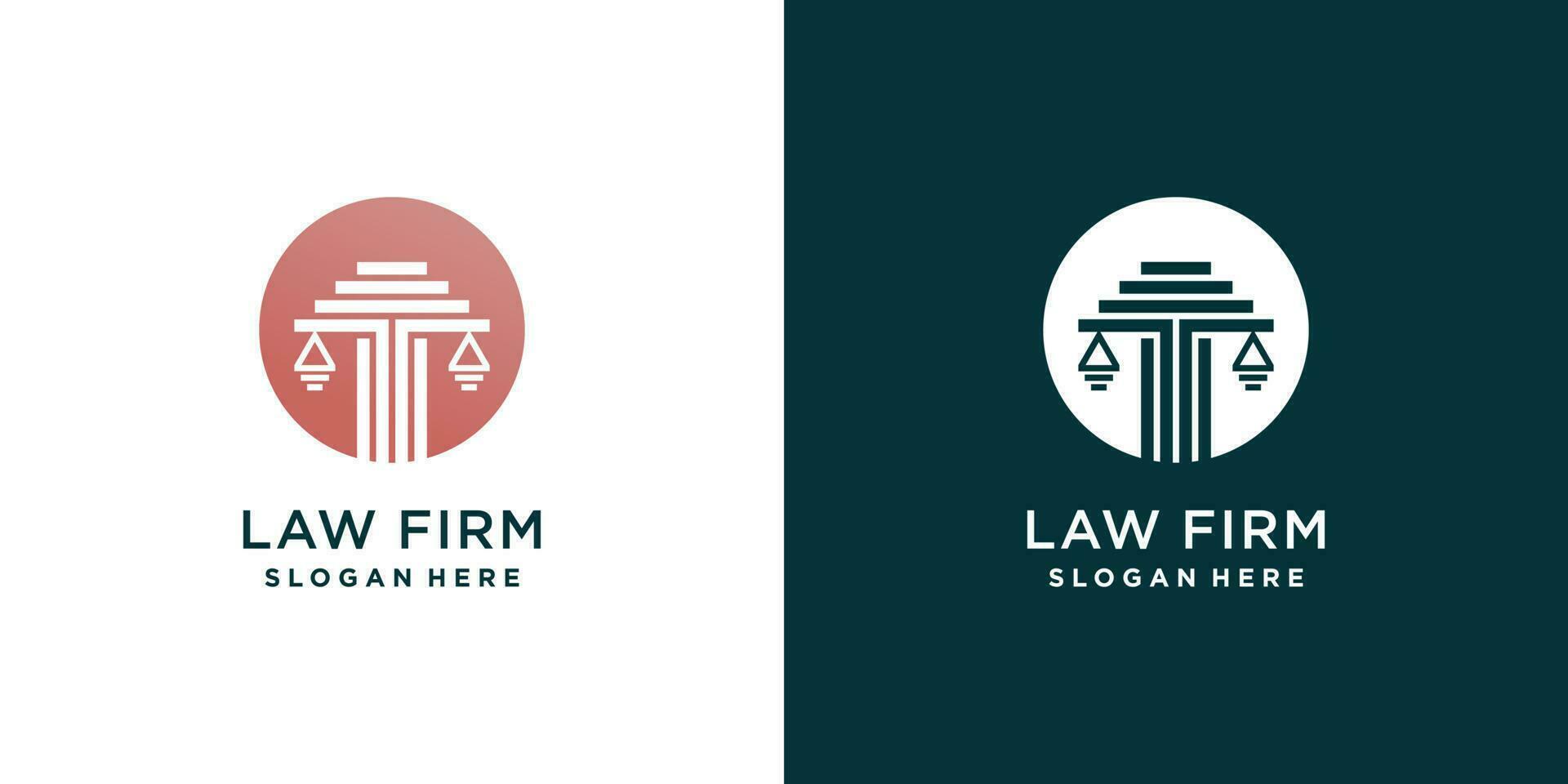 Lawyer logo idea with creative element concept style vector