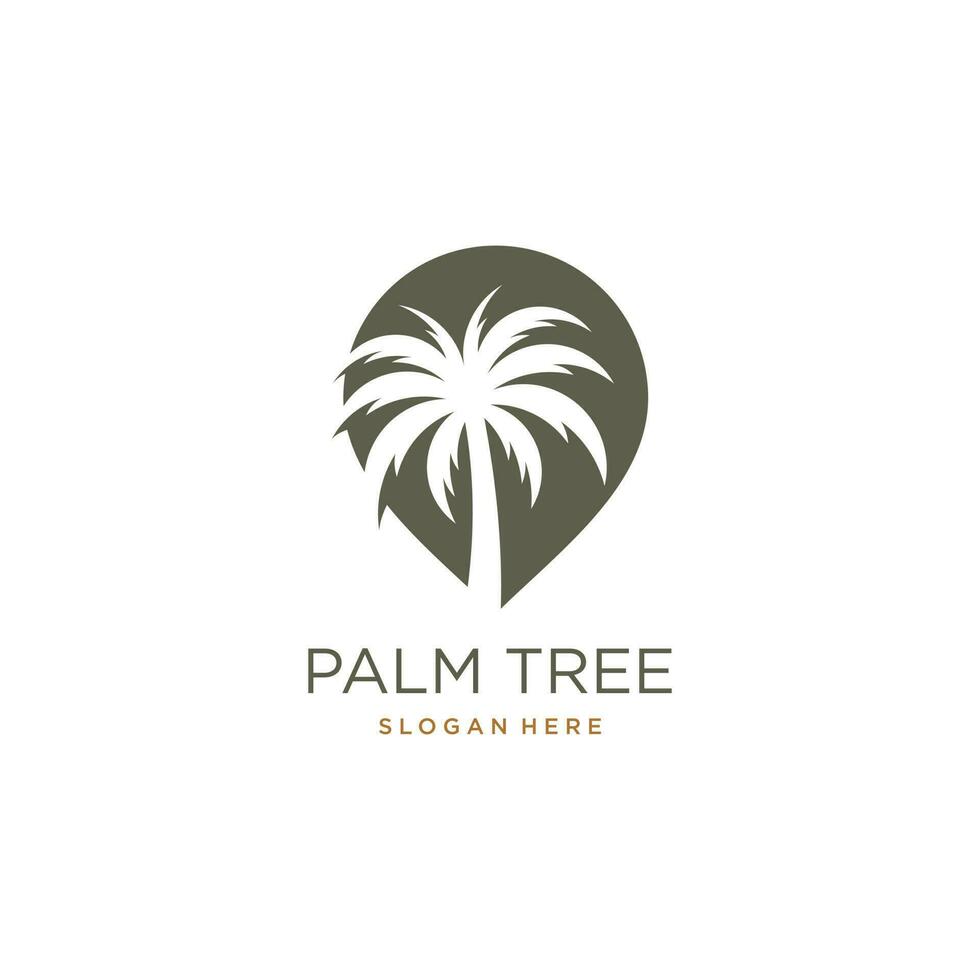 Palm tree logo design vector icon with modern idea