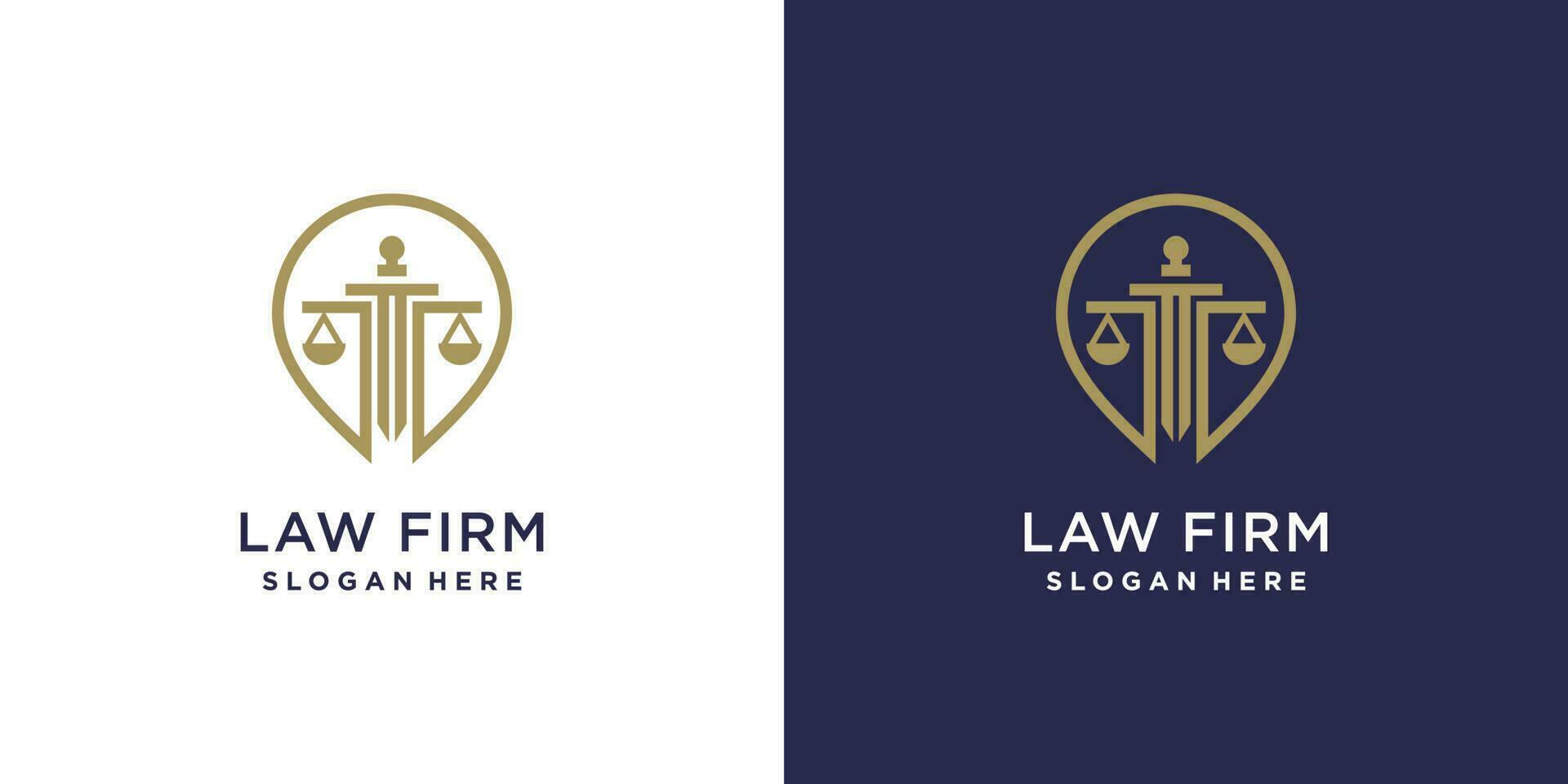 Lawyer logo idea with creative element concept style vector